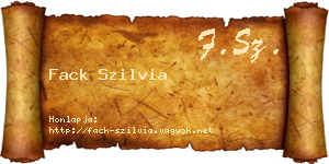 Fack Szilvia névjegykártya